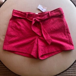 NWT Pink Eyelet Shorts w/ Attached Sash